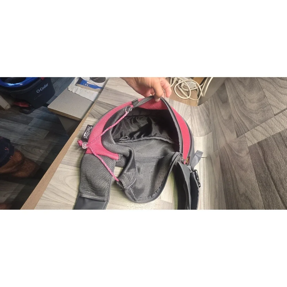 Popcorn Hands Free Pet Carrier Shoulder Sling Bag Travel Comfort Pink Small